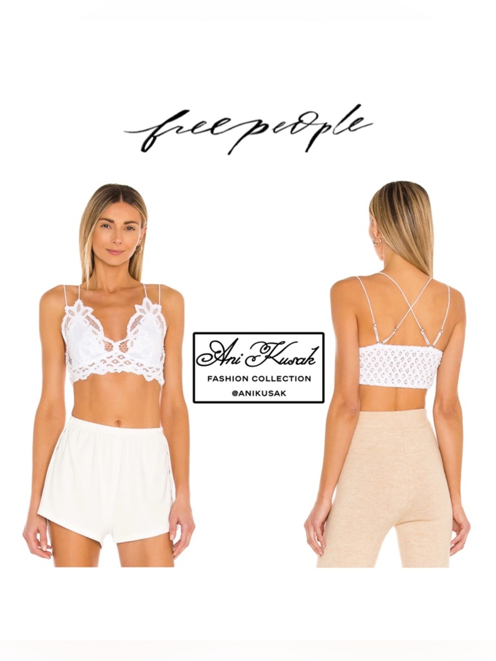Free People White “Adella” Bralette